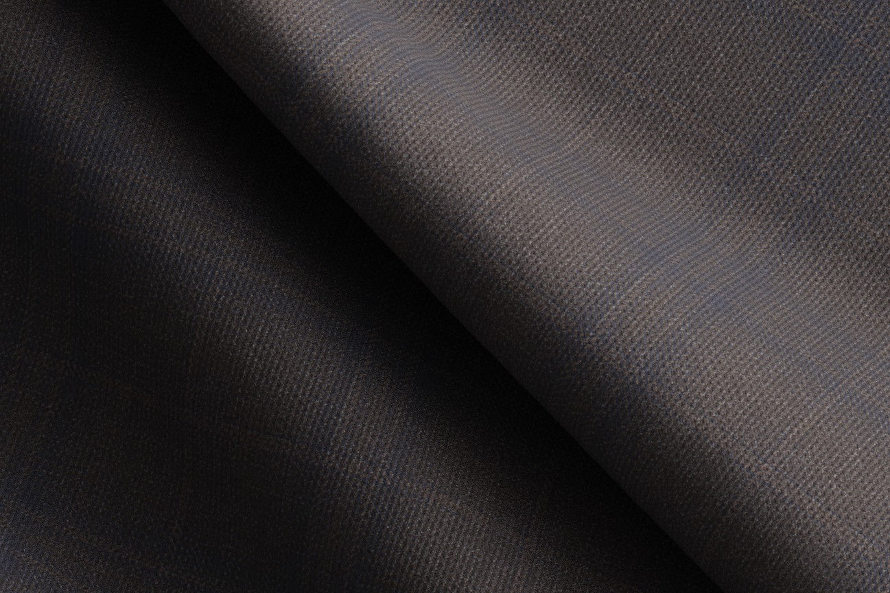 Pantalon avec bande tailleur en laine des années 130 avec fenêtre marron Caccioppoli