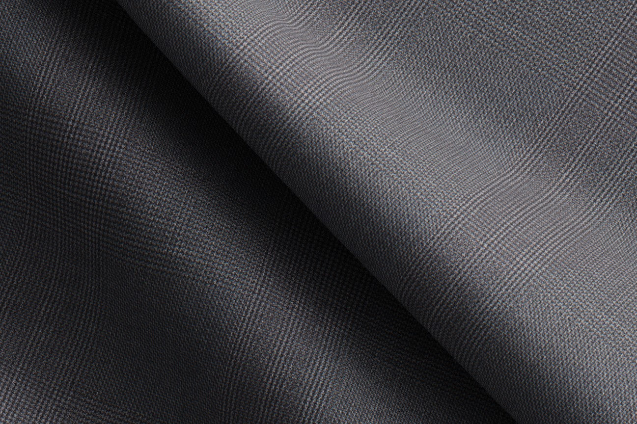 Pantalon sur mesure en laine et soie gris années 150 Caccioppoli