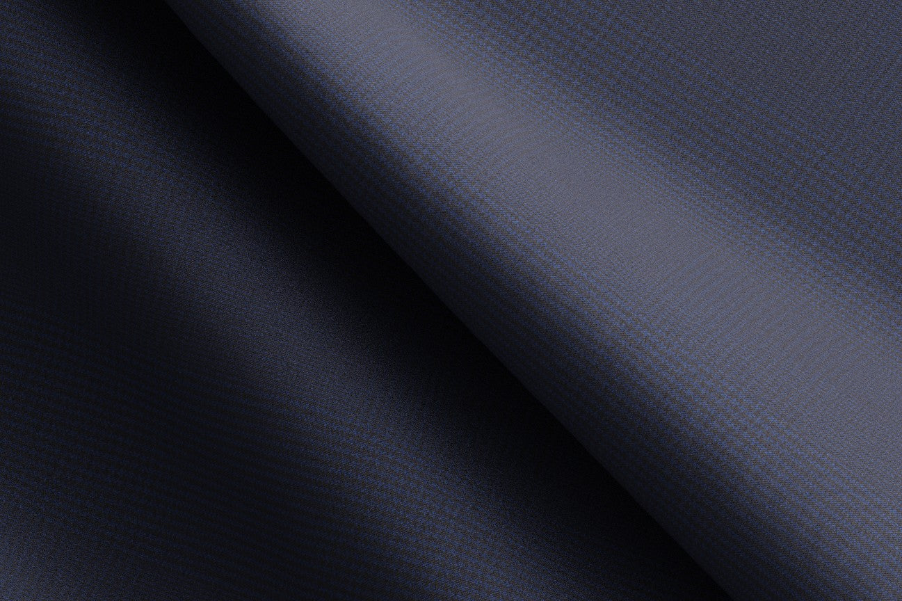 Costume sur mesure en laine et soie bleu années 150 Caccioppoli