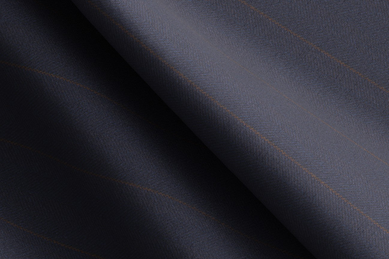 Made to measure 150s blue wool and silk waistcoat Caccioppoli