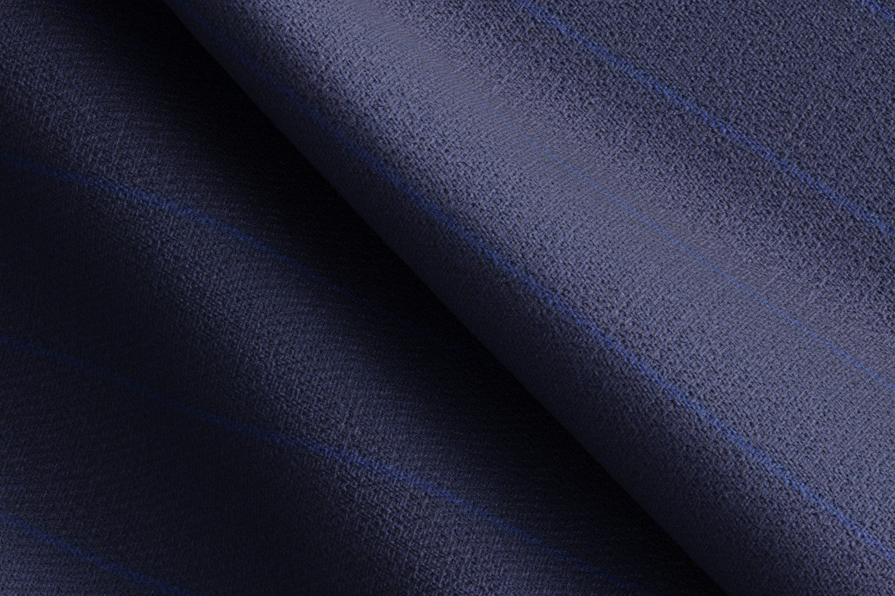 Made to measure 150s blue wool and silk waistcoat Caccioppoli
