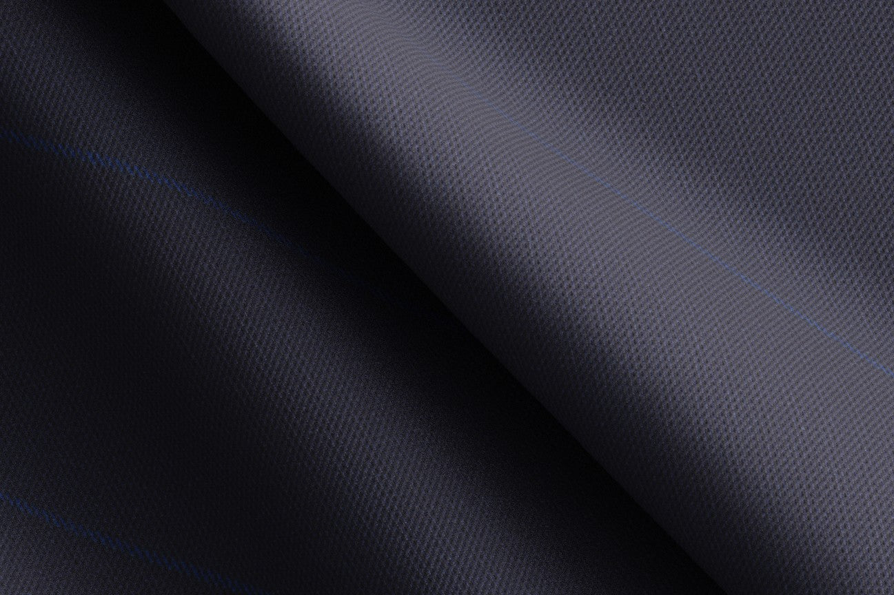 Gilet en laine et soie bleu années 150 sur mesure Caccioppoli