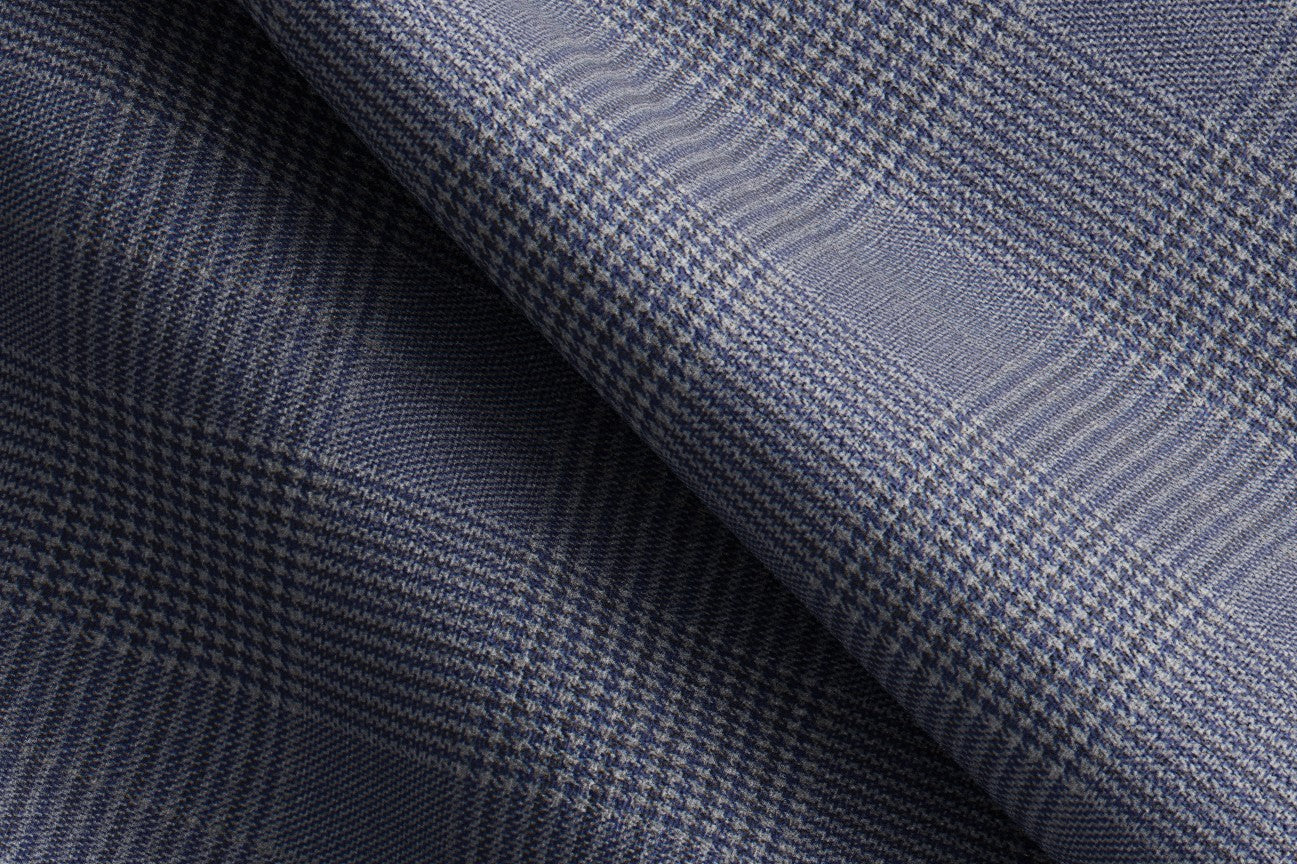 Light blue 150s wool and silk tailor-made waistcoat Caccioppoli