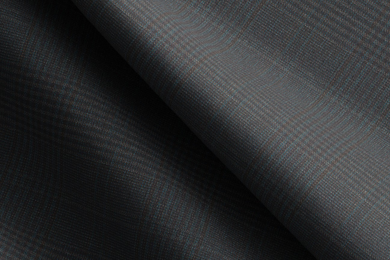 Made to measure 130s Prince of Wales wool suit in green Caccioppoli
