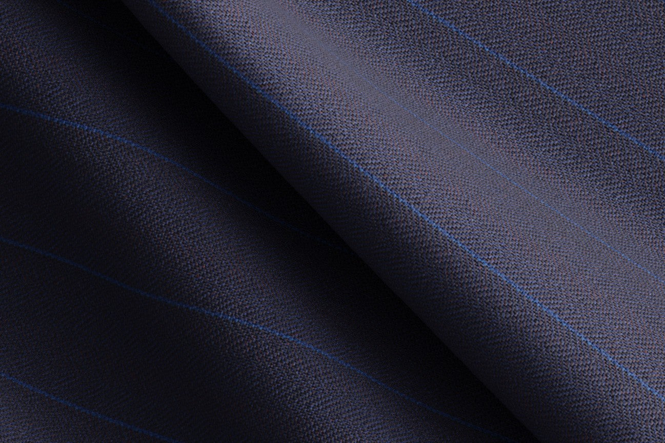 Made to measure 150s blue wool and silk waistcoat Caccioppoli