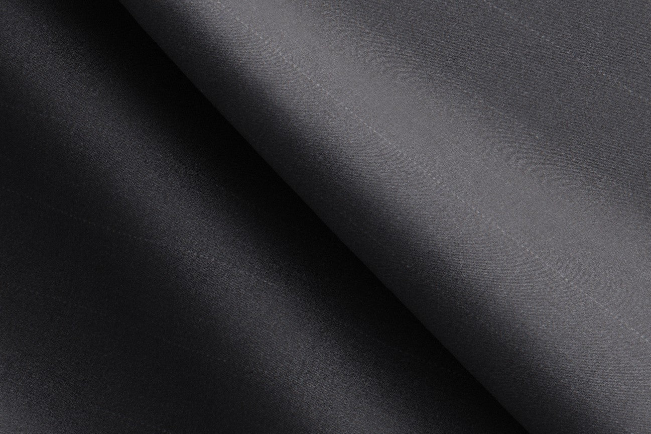 Pantalon ajusté en laine gris à fines rayures années 130 Caccioppoli