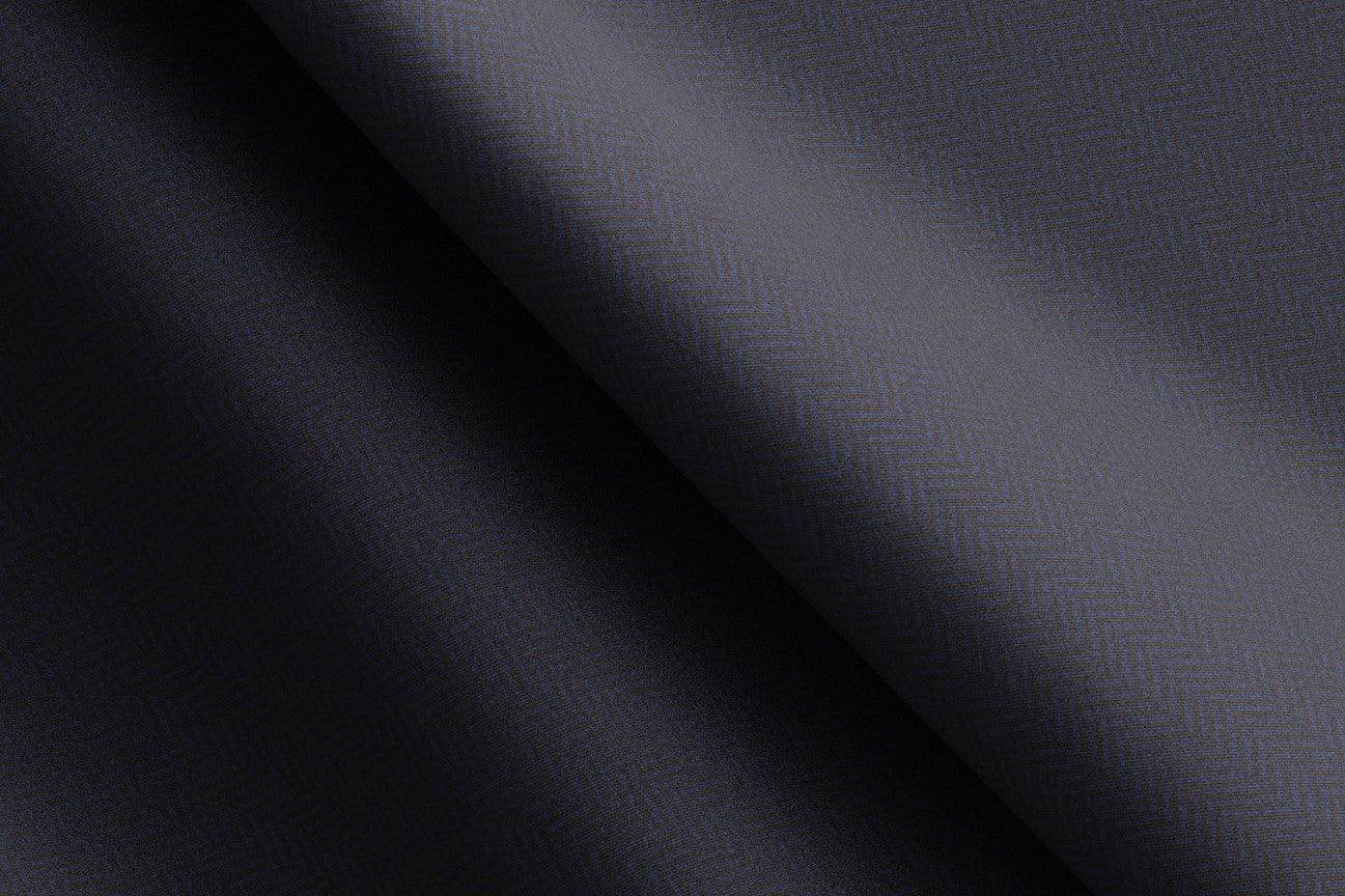 Costume tailleur en laine à chevrons bleu années 130 Caccioppoli