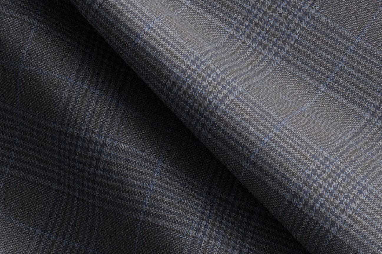 Made to measure 130s Prince of Wales wool jacket in gray Caccioppoli