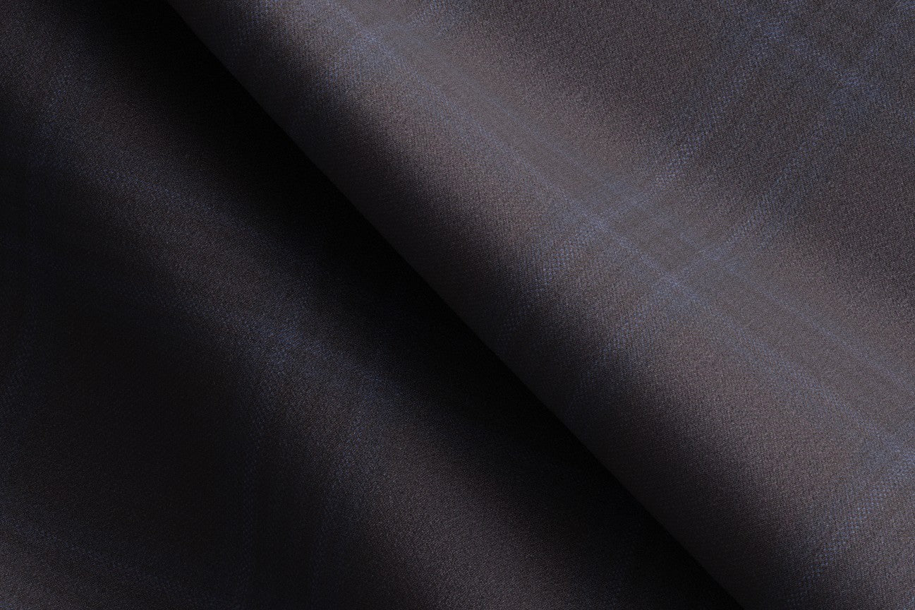 Pantalon avec bande tailleur en laine des années 130 avec fenêtre marron Caccioppoli