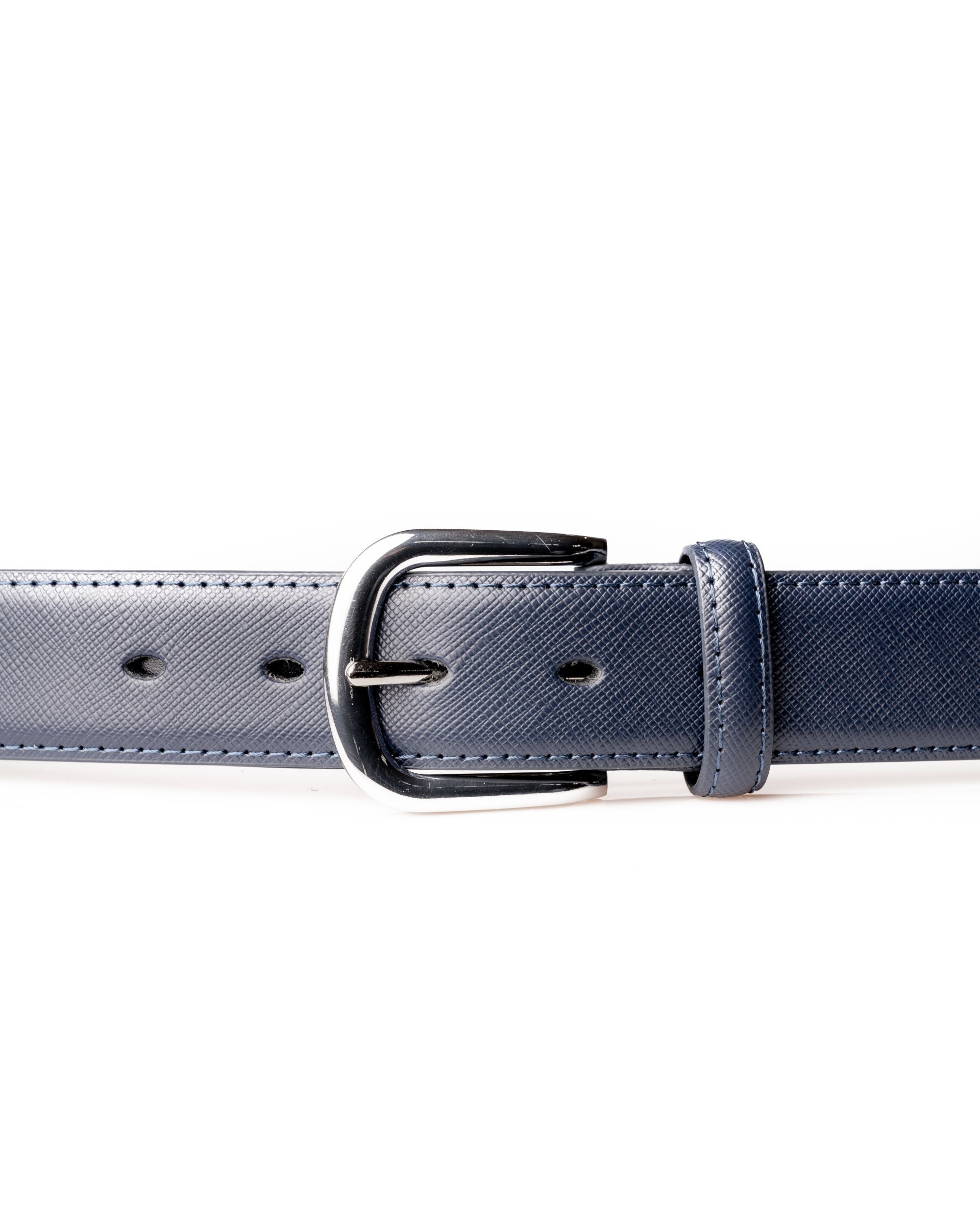 CLASSIC SAFFIANO BLUE LEATHER BELT