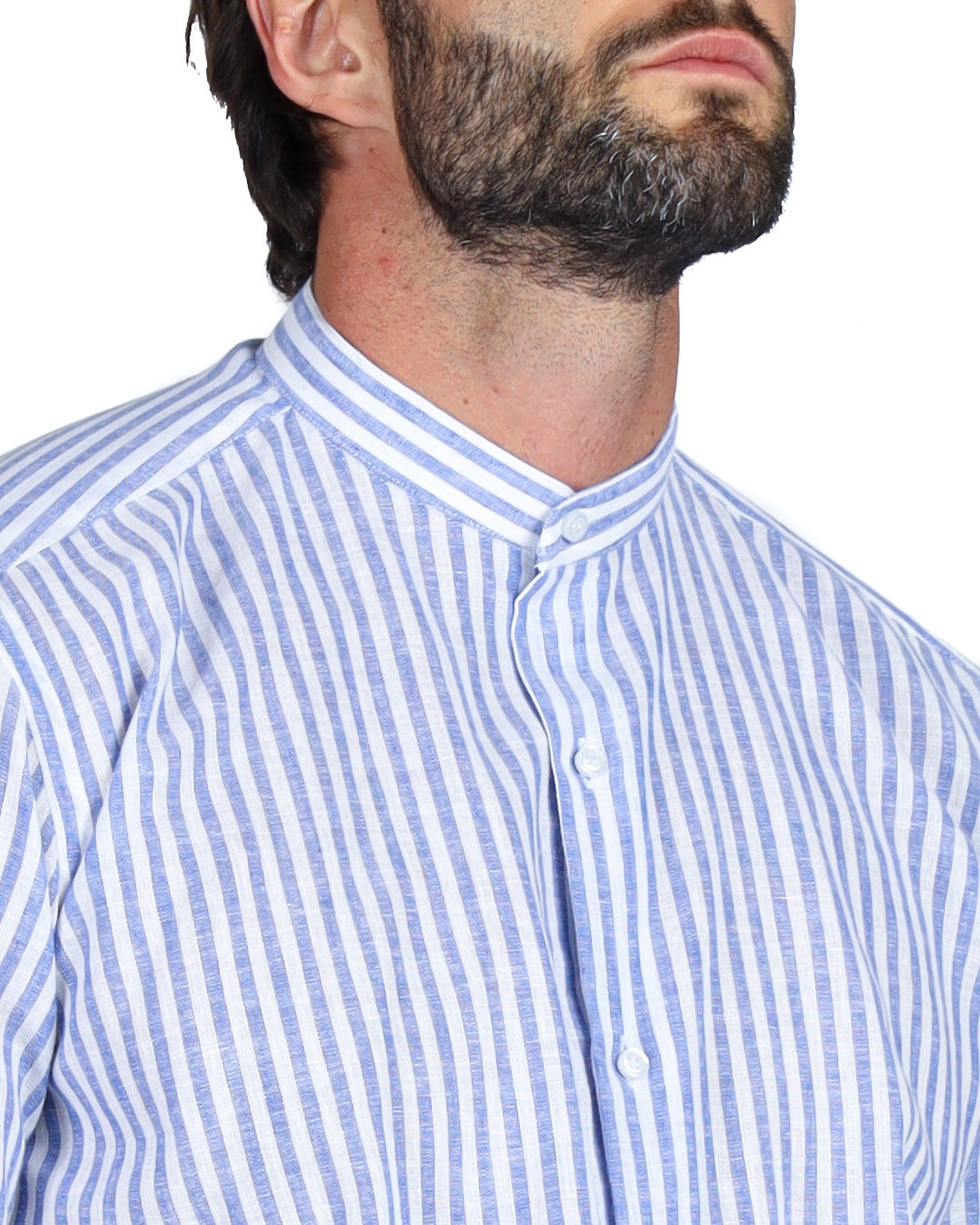 Ischia - Korean narrow striped linen shirt