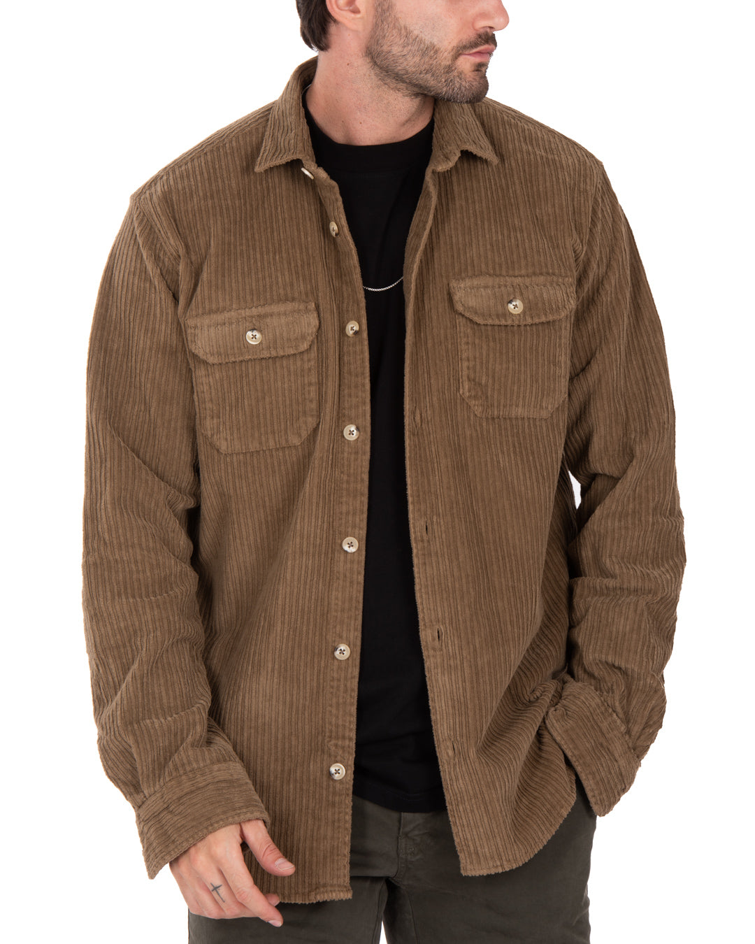 Atlantis - camisa de terciopelo camel