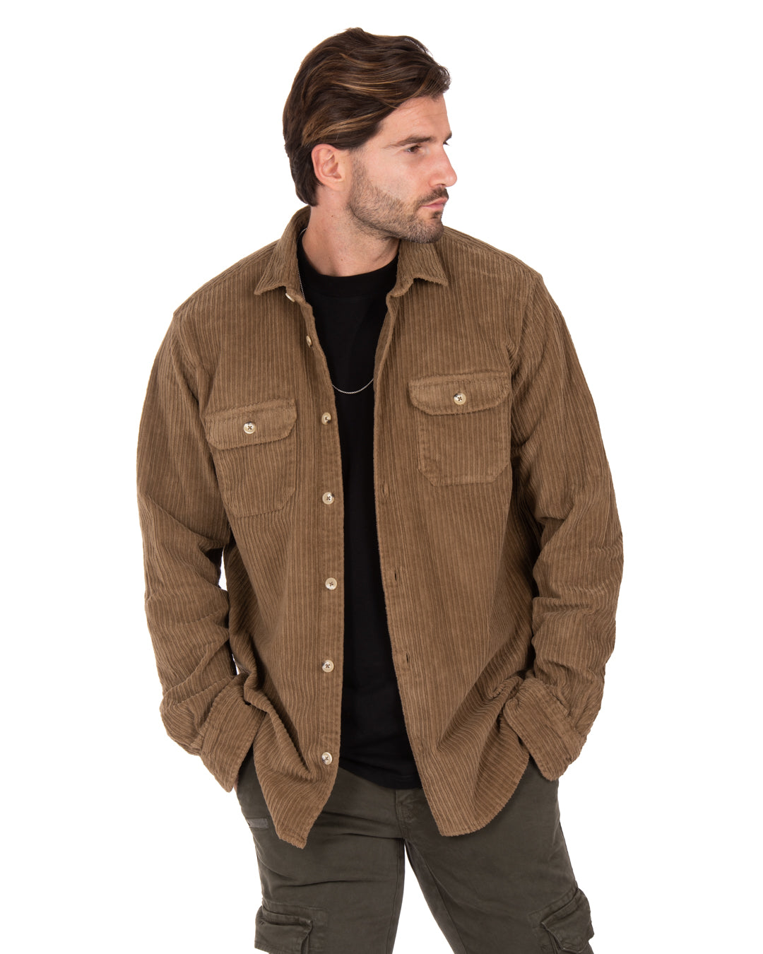 Atlantis - camisa de terciopelo camel