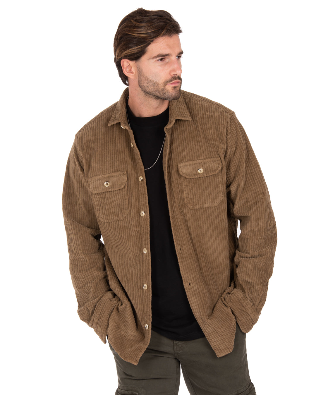 Atlantis - camisa de terciopelo camel