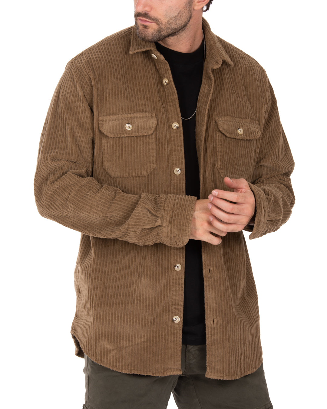 Atlantis - camisa de terciopelo camel