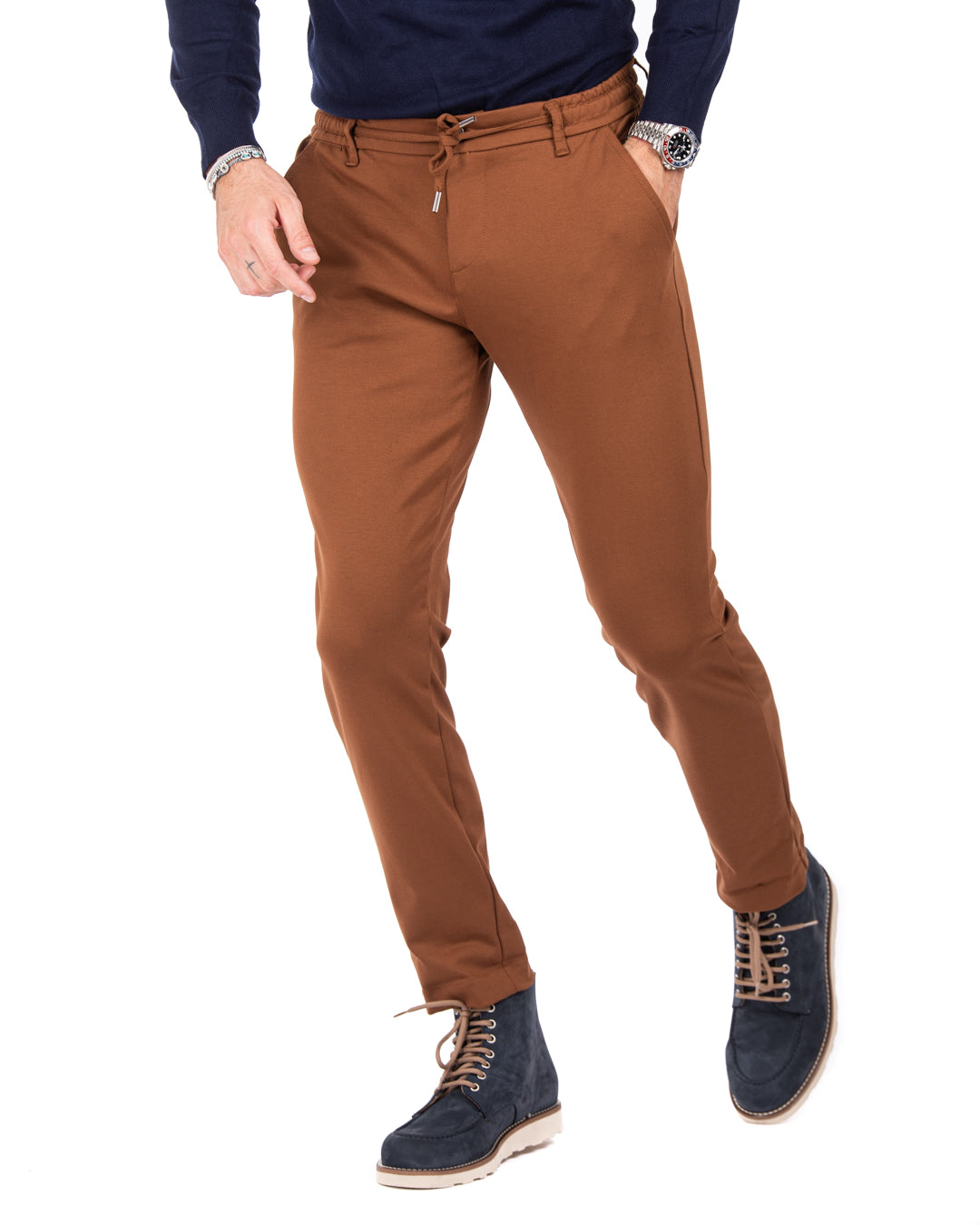 Mustang - pantalon en point de Milan camel