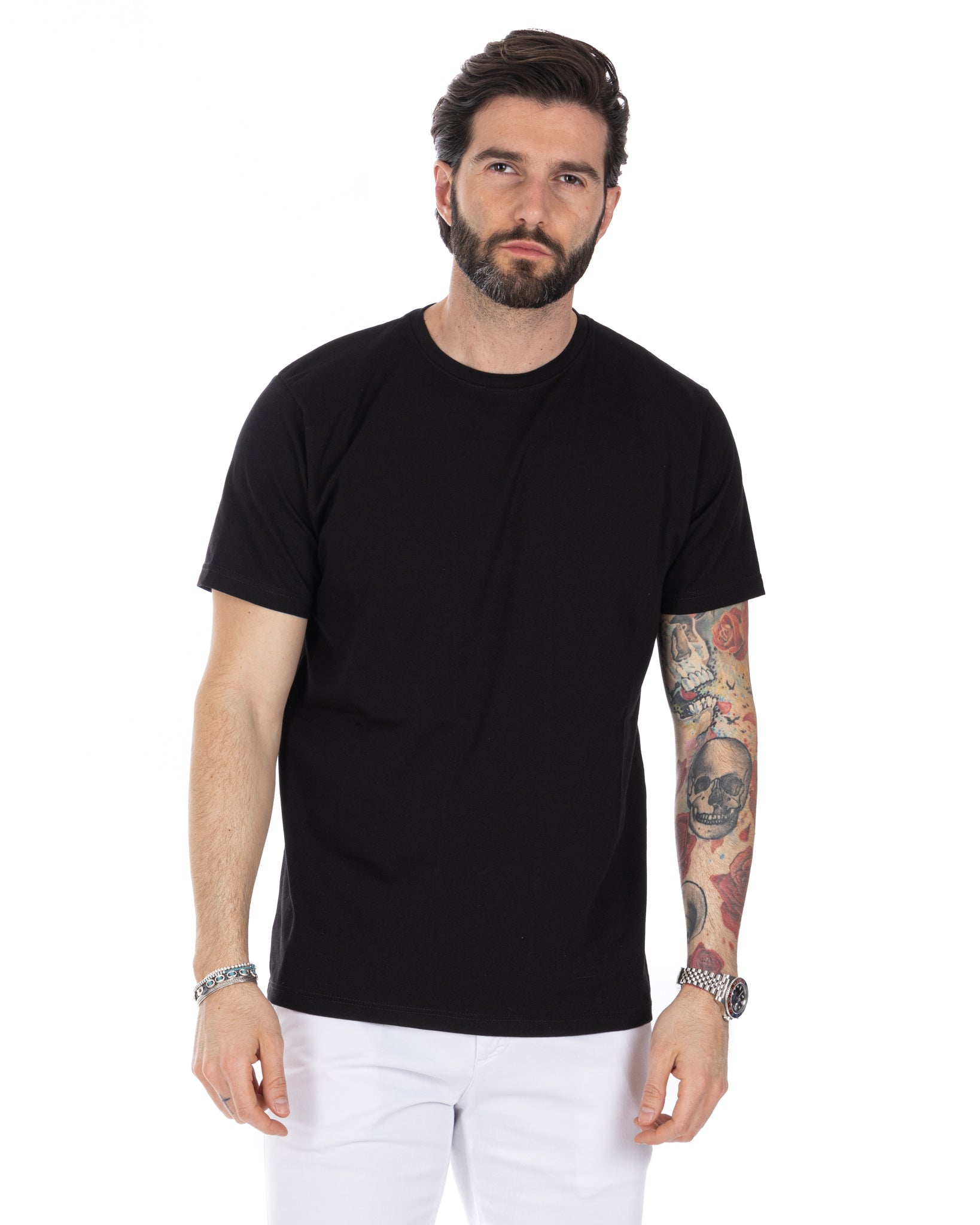 Harry - black stretch cotton t-shirt