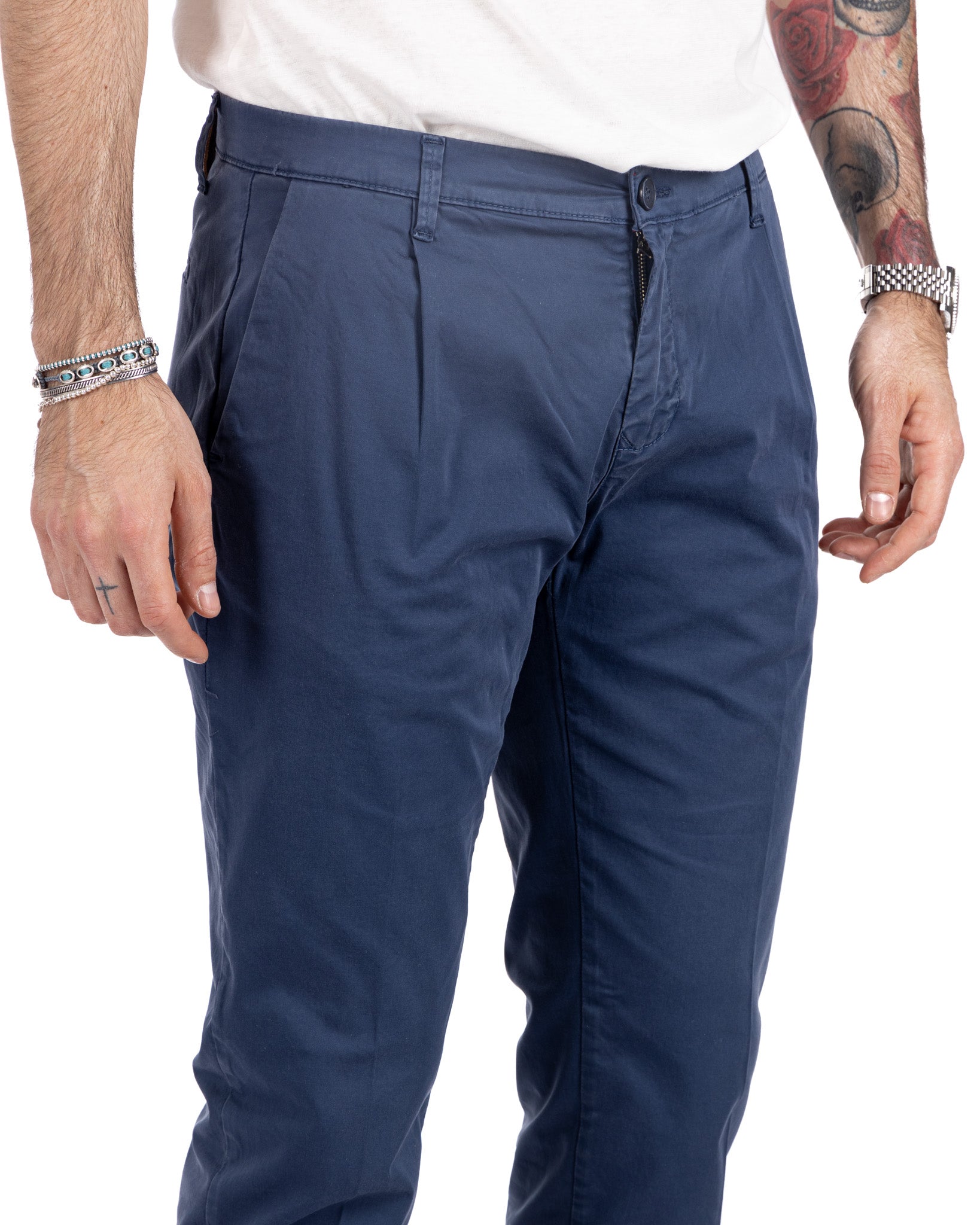 Miles - pantalon plissé bleu