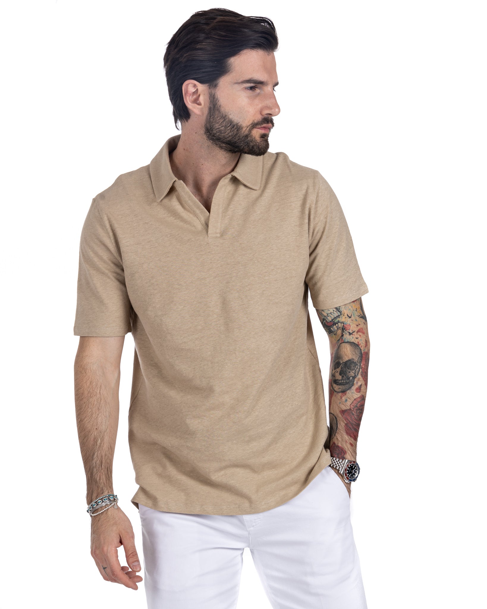 Panarea - polo en lin beige