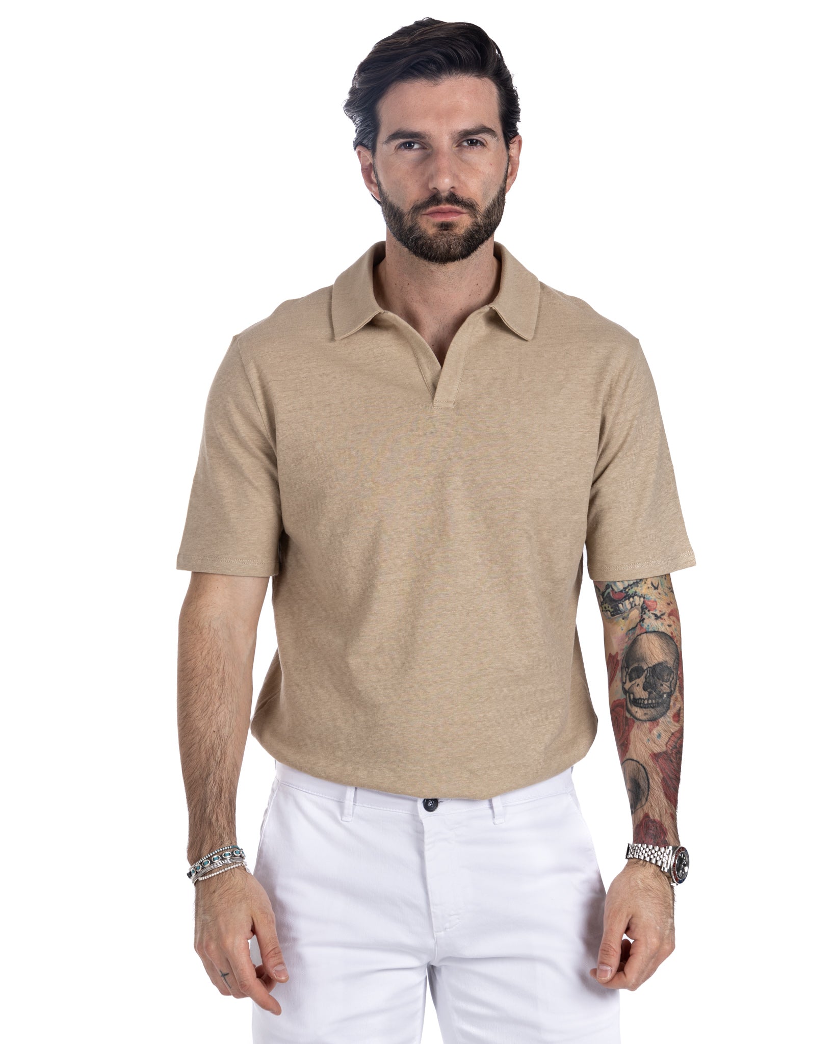 Panarea - polo en lin beige