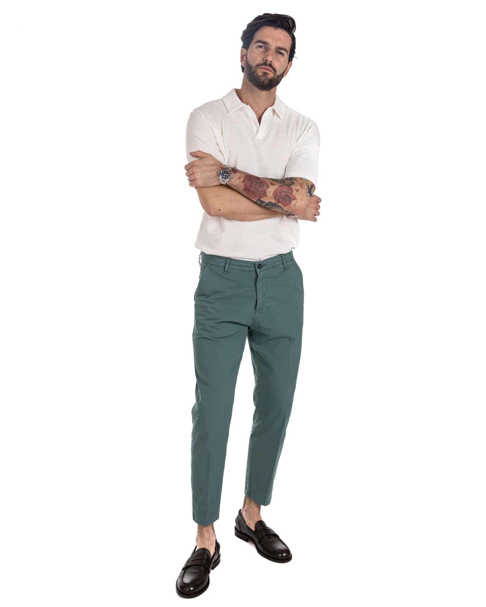 Lauren - pantalone capri verde