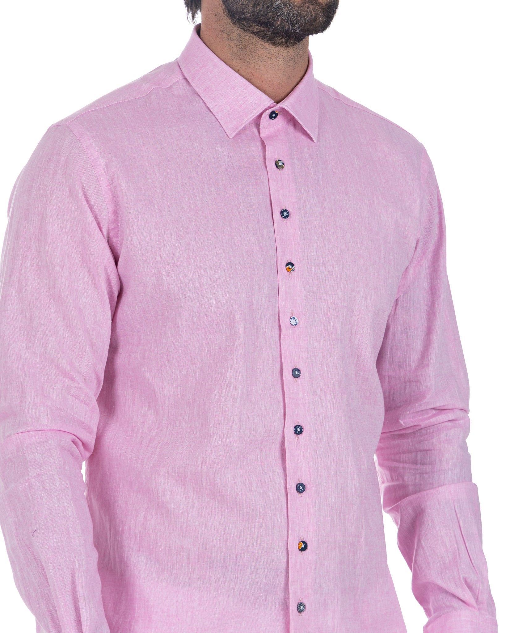 Praiano - chemise française en lin rose