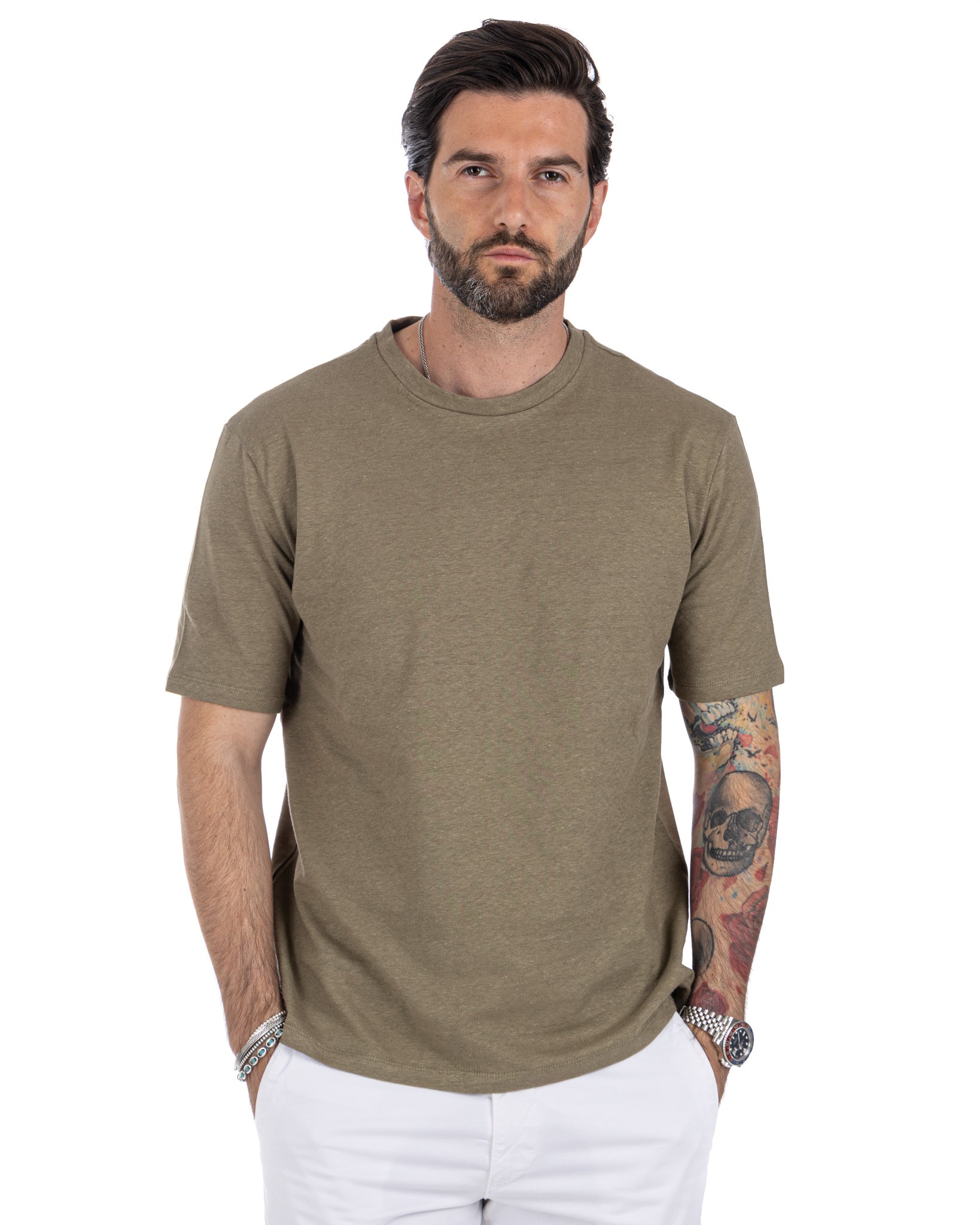 Favignana - t-shirt militaire en lin
