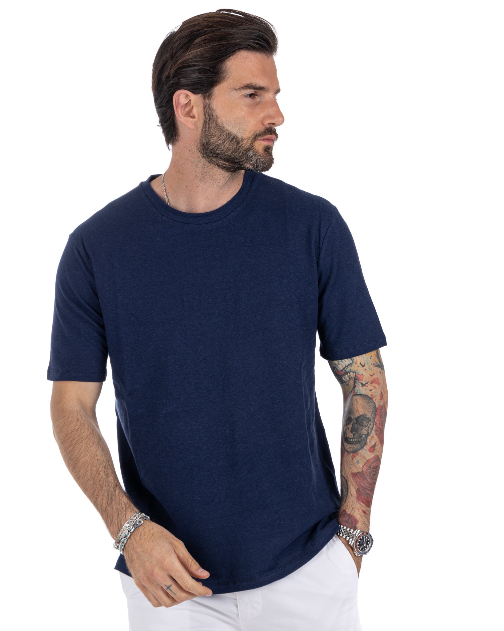 Favignana - t-shirt en lin bleu