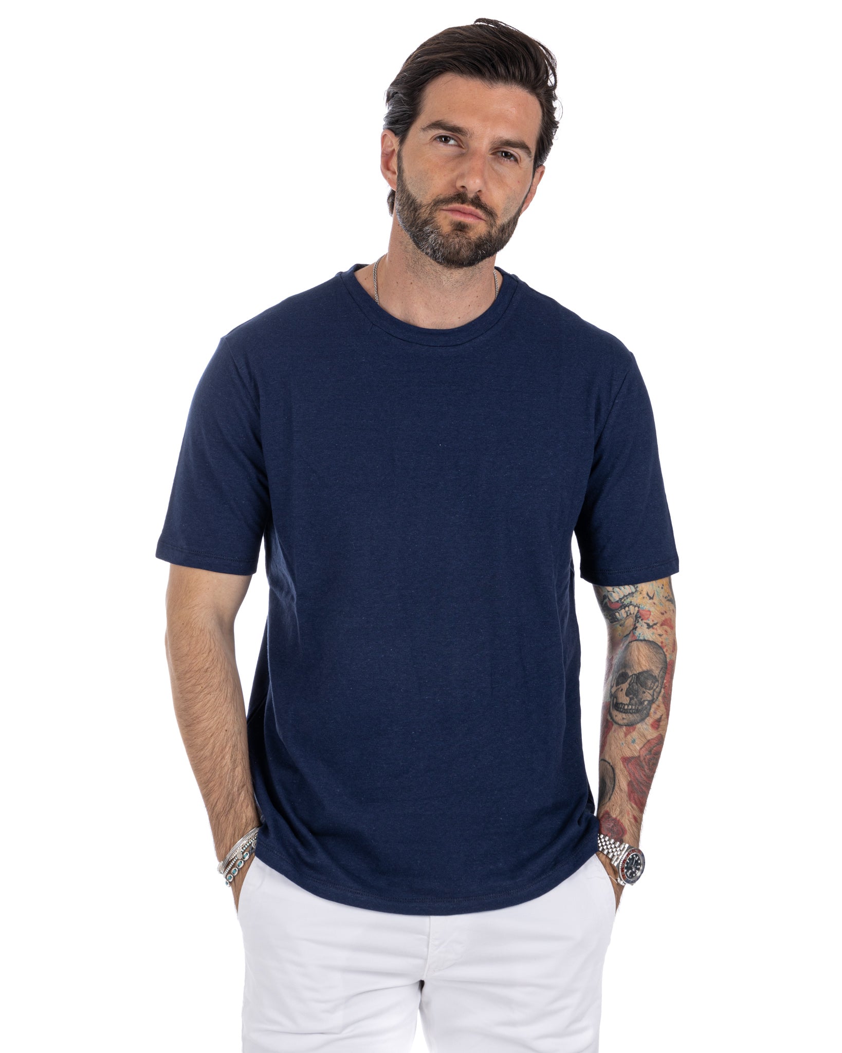 Favignana - t-shirt en lin bleu