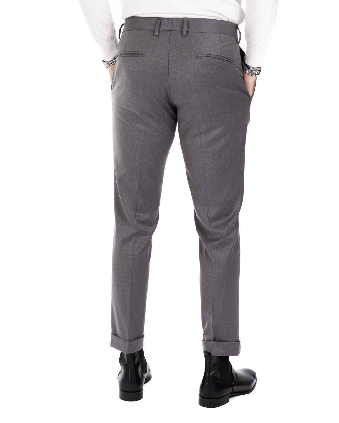 Leo - pantalon taille haute gris