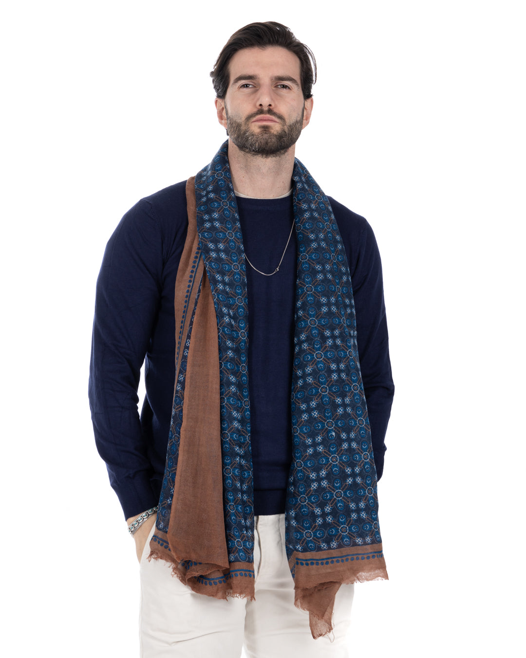 Marrakech - écharpe en laine bleue